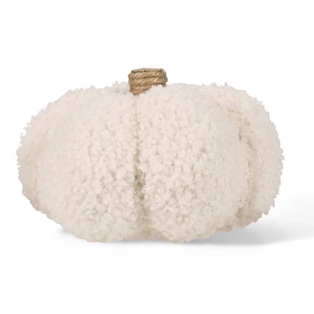 NWT Target Bullseye Playground Set of 2 Cream & Brown Sherpa Pumpkins